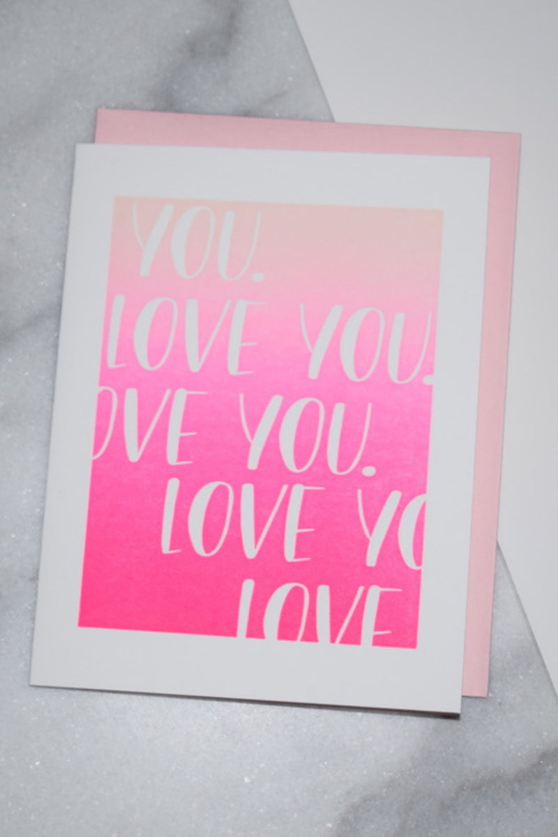 Love You Pink Ombre Card