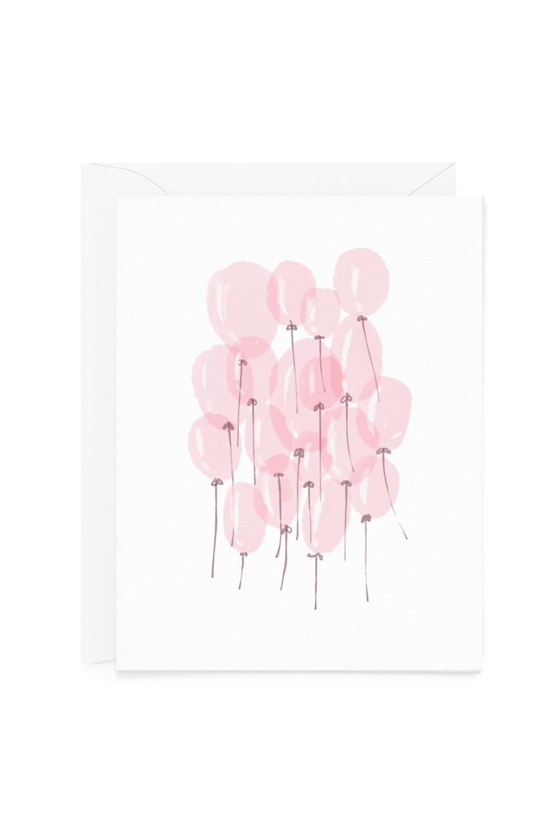 Girl Balloon Baby Shower Card