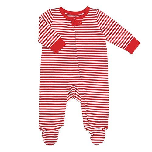 Red & White Striped Footie